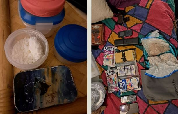 Drugs and cash were seized during the warrant