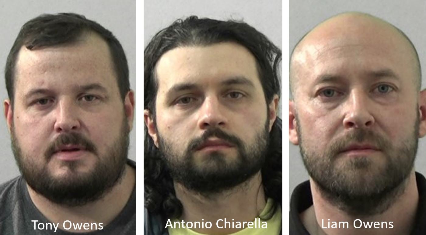 Tony Owens (L), Antonio Chiarella (C), Liam Owens