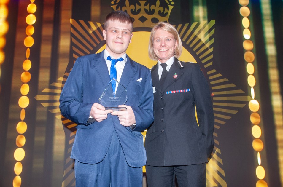 SOH - Young Volunteer winner Michael Boon with Chief Constable Vanessa Jardine.jpg