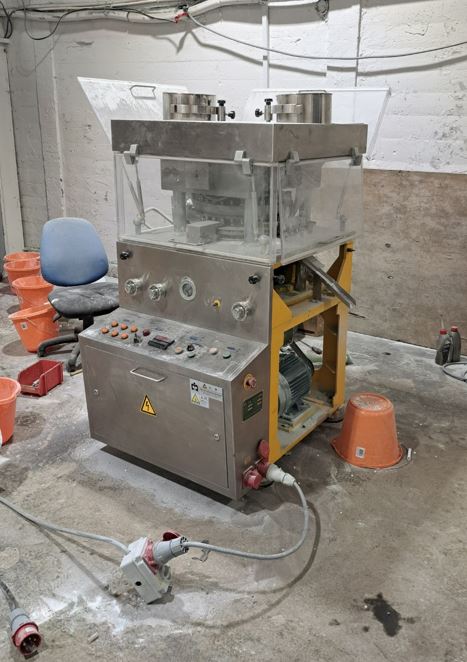 The illicit pill-press uncovered by officers